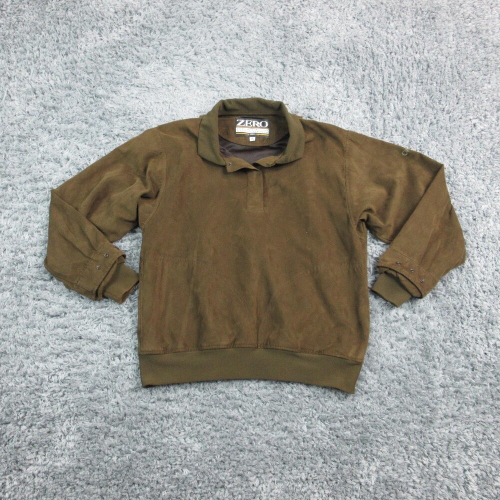 Zero Restriction Pullover Womens Medium Brown Golf Windshirt Made USA Microfiber